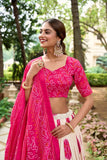 Ravishing Tussar Silk Lehenga Choli  With Bandhej Print - women's fashion mart