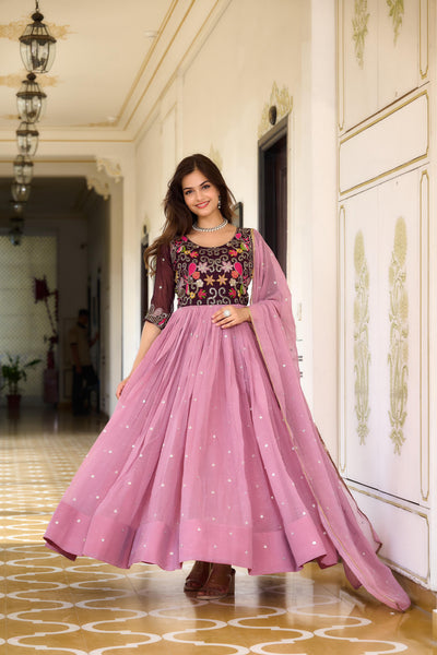 Lavender Bliss Festival Gown with Dupatta - XXL women's fashion mart