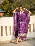 Wine Color Digital Bandhej Print Pure Gaji Silk Kaftan Dress -kaftan online Default Title women's fashion mart