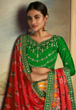 Blazing Gaji Silk Yellow-Green Patola Printed Lehenga Choli - women's fashion mart