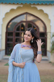 Adorable Faux Georgette Rich Position Printed Gown With Dupatta - women's fashion mart