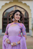 Adorable Faux Georgette Rich Position Printed Gown With Dupatta - women's fashion mart