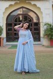 Adorable Faux Georgette Rich Position Printed Gown With Dupatta - women's fashion mart