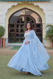 Adorable Faux Georgette Rich Position Printed Gown With Dupatta - women's fashion mart