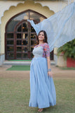Adorable Faux Georgette Rich Position Printed Gown With Dupatta - women's fashion mart