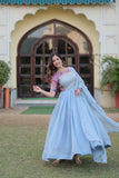 Adorable Faux Georgette Rich Position Printed Gown With Dupatta - women's fashion mart