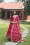 Aesthetic Faux Georgette Multi Sequins Worked Gown - women's fashion mart