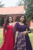 Aesthetic Faux Georgette Multi Sequins Worked Gown - women's fashion mart
