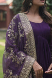 Aesthetic Faux Georgette Multi Sequins Worked Gown - women's fashion mart