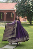 Aesthetic Faux Georgette Multi Sequins Worked Gown - women's fashion mart