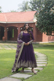 Aesthetic Faux Georgette Multi Sequins Worked Gown - women's fashion mart