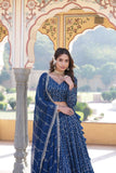 Alluring Faux Georgette Heavy Sequins Thread Embroidered Lehegna Choli Set -Lehenga Choli Rama / Semi Stitched women's fashion mart