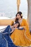 Alluring Faux Georgette Heavy Sequins Thread Embroidered Lehegna Choli Set -Lehenga Choli Rama / Semi Stitched women's fashion mart