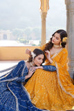 Alluring Faux Georgette Heavy Sequins Thread Embroidered Lehegna Choli Set -Lehenga Choli Rama / Semi Stitched women's fashion mart