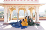 Alluring Faux Georgette Heavy Sequins Thread Embroidered Lehegna Choli Set -Lehenga Choli Rama / Semi Stitched women's fashion mart