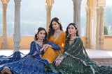 Alluring Faux Georgette Heavy Sequins Thread Embroidered Lehegna Choli Set -Lehenga Choli Rama / Semi Stitched women's fashion mart
