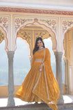 Alluring Faux Georgette Heavy Sequins Thread Embroidered Lehegna Choli Set -Lehenga Choli Rama / Semi Stitched women's fashion mart