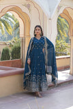 Amazing Faux Georgette Zari Sequins Worked Gown With Dupatta - women's fashion mart