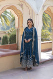 Amazing Faux Georgette Zari Sequins Worked Gown With Dupatta - women's fashion mart