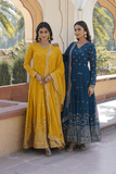 Amazing Faux Georgette Zari Sequins Worked Gown With Dupatta - women's fashion mart