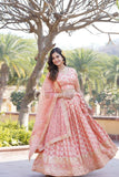 Amazing Viscous Jacquard Heavy Sequins Embroidered Lehenga Choli Set -Lehenga Choli Magenta / Semi Stitched women's fashion mart