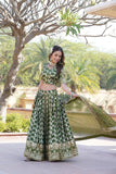 Amazing Viscous Jacquard Heavy Sequins Embroidered Lehenga Choli Set -Lehenga Choli Magenta / Semi Stitched women's fashion mart