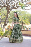 Amazing Viscous Jacquard Heavy Sequins Embroidered Lehenga Choli Set -Lehenga Choli Magenta / Semi Stitched women's fashion mart