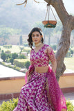 Amazing Viscous Jacquard Heavy Sequins Embroidered Lehenga Choli Set -Lehenga Choli Magenta / Semi Stitched women's fashion mart