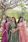 Amazing Viscous Jacquard Heavy Sequins Embroidered Lehenga Choli Set -Lehenga Choli Magenta / Semi Stitched women's fashion mart