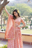 Amazing Viscous Jacquard Heavy Sequins Embroidered Lehenga Choli Set -Lehenga Choli Magenta / Semi Stitched women's fashion mart