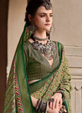 Remarkable Green Ajrakh Printed Sigma Silk Traditional Saree - women's fashion mart