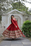 Astonishing Faux Georgette Sequins Emroidered Gown With Dupatta - women's fashion mart