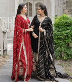 Astonishing Faux Georgette Sequins Emroidered Gown With Dupatta - women's fashion mart