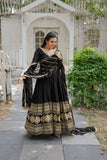 Astonishing Faux Georgette Sequins Emroidered Gown With Dupatta - women's fashion mart