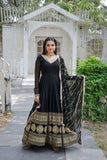 Astonishing Faux Georgette Sequins Emroidered Gown With Dupatta - women's fashion mart