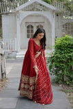 Astonishing Faux Georgette Sequins Emroidered Gown With Dupatta - women's fashion mart