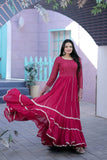Attractive Faux Georgette Sequins Zari Worked Gown - women's fashion mart