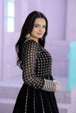 Attractive Faux Georgette Sequins Zari Worked Gown - women's fashion mart