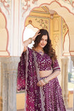 Attractive Pure Viscous Georgette Heavy Sequins Embroidered Lehenga Choli Set -Lehenga Choli Rani / Semi Stitched women's fashion mart
