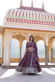 Attractive Pure Viscous Georgette Heavy Sequins Embroidered Lehenga Choli Set -Lehenga Choli Wine / Semi Stitched women's fashion mart