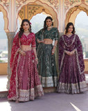 Attractive Pure Viscous Georgette Heavy Sequins Embroidered Lehenga Choli Set -Lehenga Choli Rani / Semi Stitched women's fashion mart