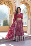 Attractive Pure Viscous Georgette Heavy Sequins Embroidered Lehenga Choli Set -Lehenga Choli Rani / Semi Stitched women's fashion mart
