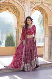 Attractive Pure Viscous Georgette Heavy Sequins Embroidered Lehenga Choli Set -Lehenga Choli Rani / Semi Stitched women's fashion mart