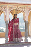 Attractive Pure Viscous Georgette Heavy Sequins Embroidered Lehenga Choli Set -Lehenga Choli Rani / Semi Stitched women's fashion mart