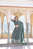 Attractive Pure Viscous Georgette Heavy Sequins Embroidered Lehenga Choli Set -Lehenga Choli Rani / Semi Stitched women's fashion mart