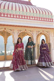 Attractive Pure Viscous Georgette Heavy Sequins Embroidered Lehenga Choli Set -Lehenga Choli Rani / Semi Stitched women's fashion mart