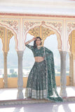 Attractive Pure Viscous Georgette Heavy Sequins Embroidered Lehenga Choli Set -Lehenga Choli Rani / Semi Stitched women's fashion mart