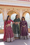 Attractive Pure Viscous Georgette Heavy Sequins Embroidered Lehenga Choli Set -Lehenga Choli Rani / Semi Stitched women's fashion mart