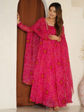 Awesome Pink Bandhej Print Georgette Event Wear Anarkali Suit - women's fashion mart