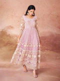 Baby Pink Embroidered Anarkali Gown - women's fashion mart